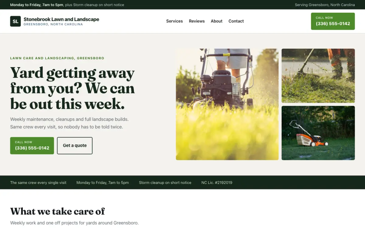Stonebrook Lawn and Landscape home page